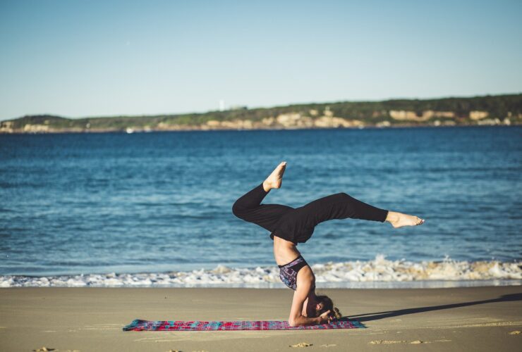 Yoga Balance Zen Beach Ocean Meditation Person